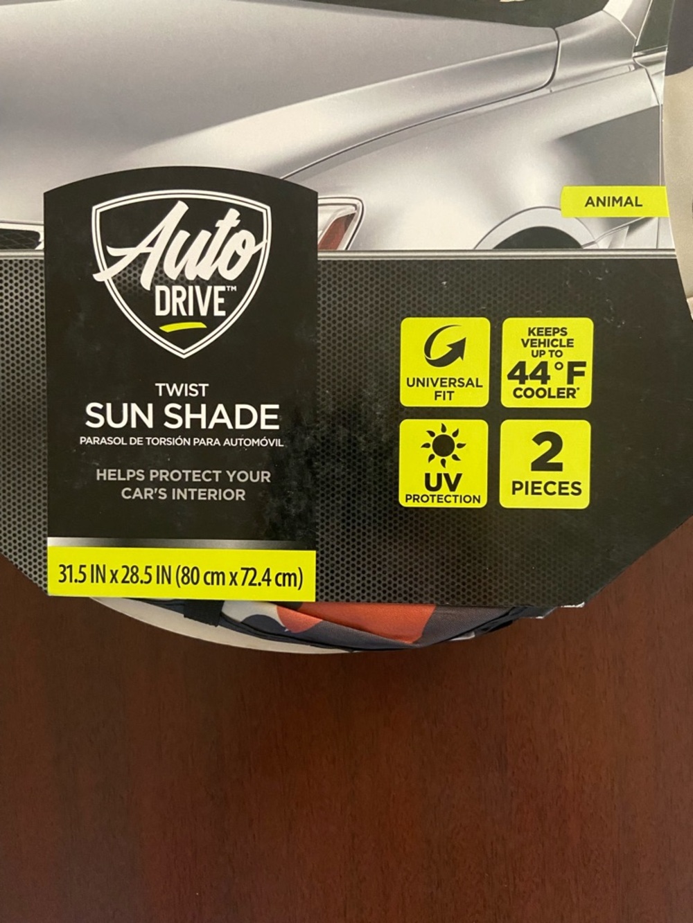 Auto Drive Twist Sun Shade - Leopard Print - Picture 2 of 4